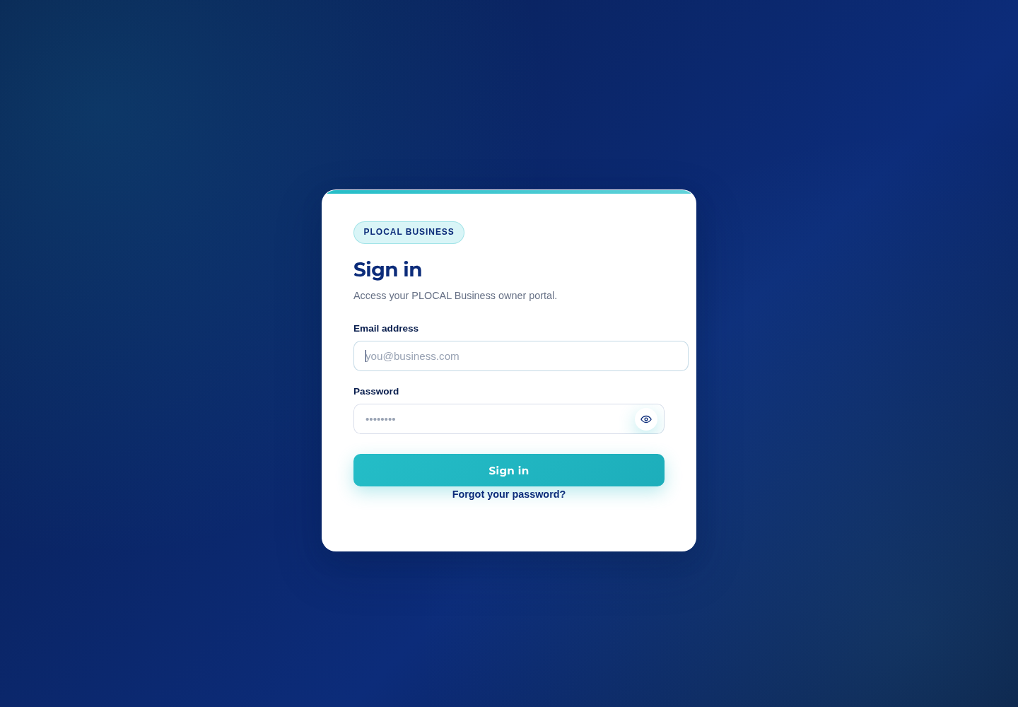 Business Portal login