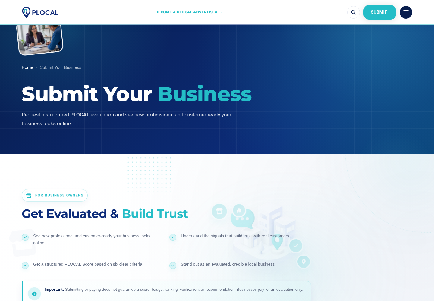 Submit Your Business form
